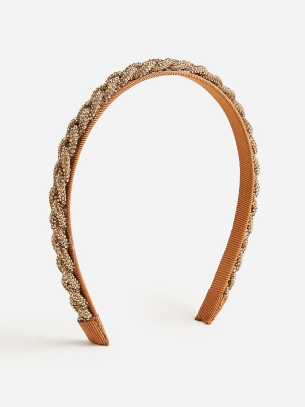 J. Crew Factory Skinny Braided Crystal Headband - Burnished Gold